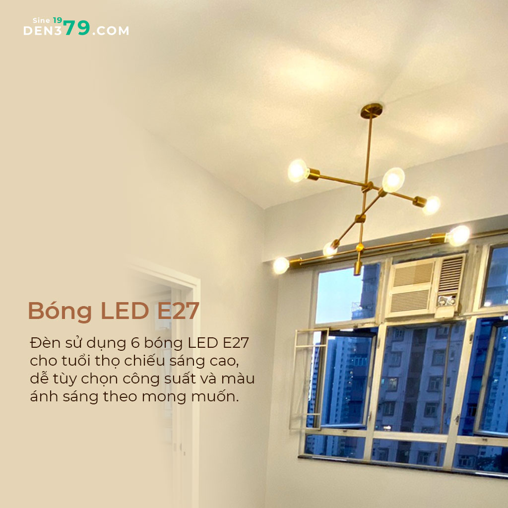 Đèn chùm hiện đại 6 bóng