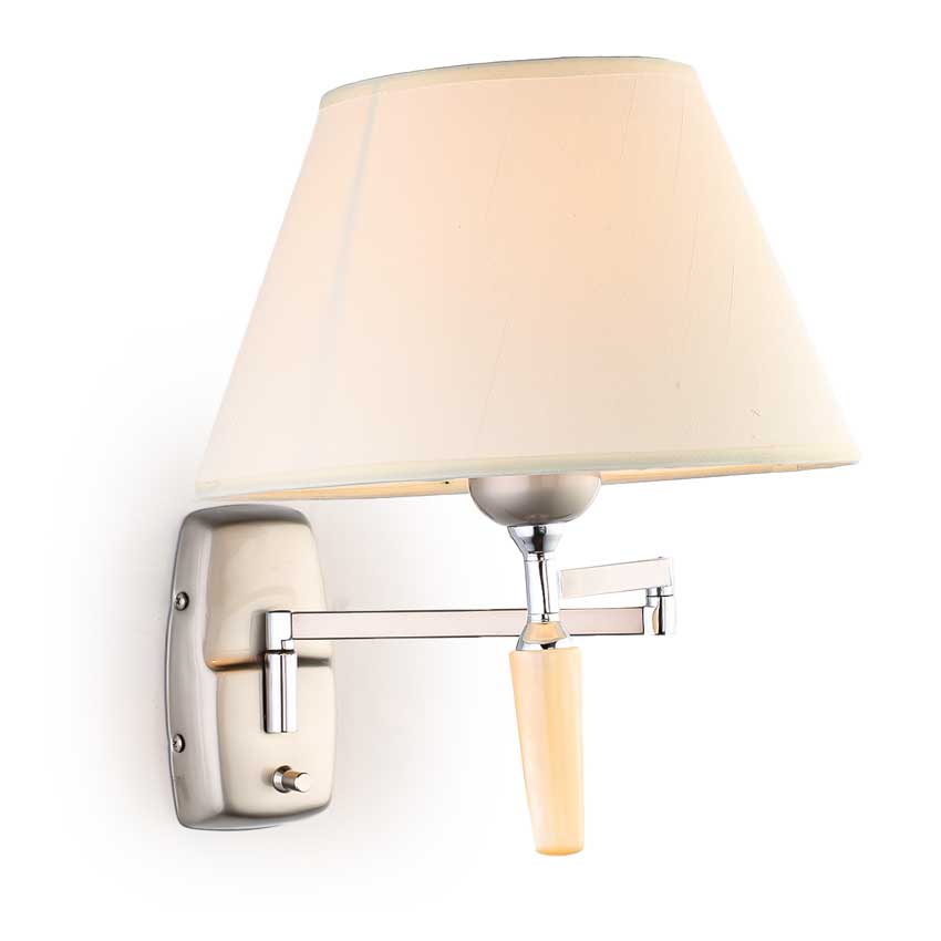 Đèn ngủ gắn tường thân inox chụp vải cao cấp QK2000/A1