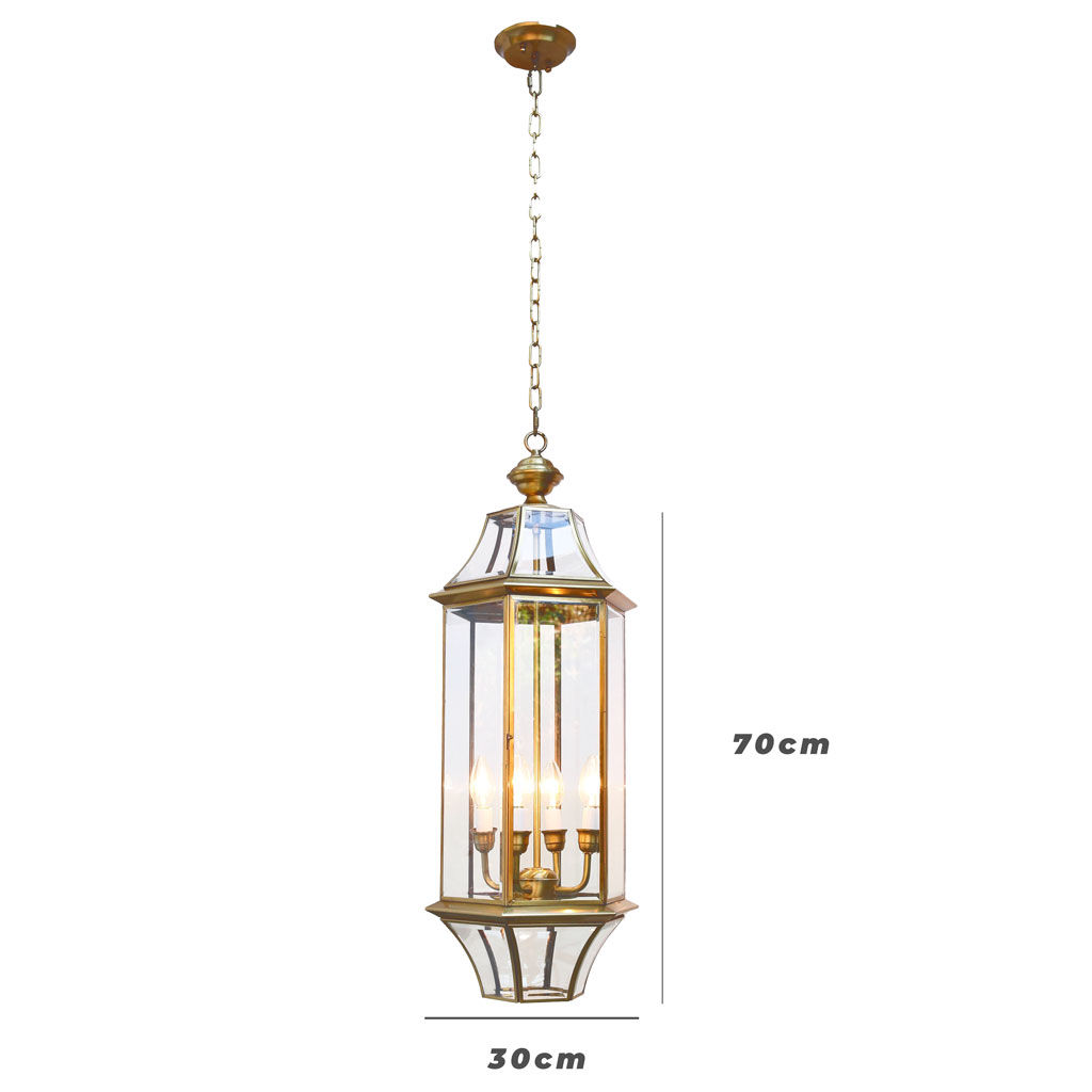 Đèn thả đồng cổ điển 0572 trang trí mái vòm, ban công ngoài trời