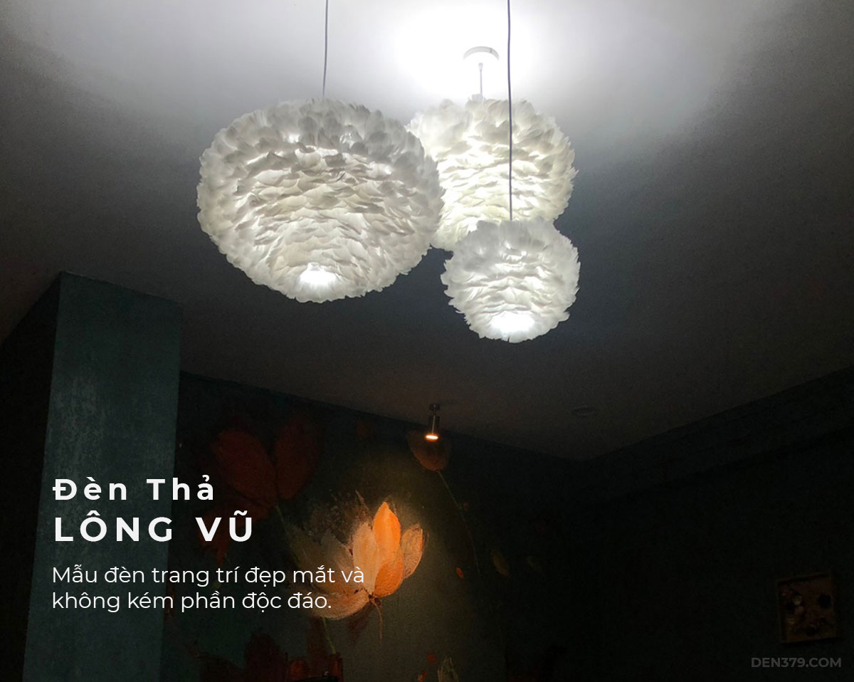 Đèn thả trang trí lông vũ cao cấp TT35/600