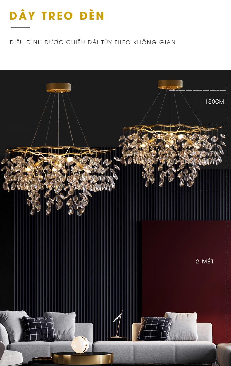 Đèn thả pha lê cao cấp AU1517