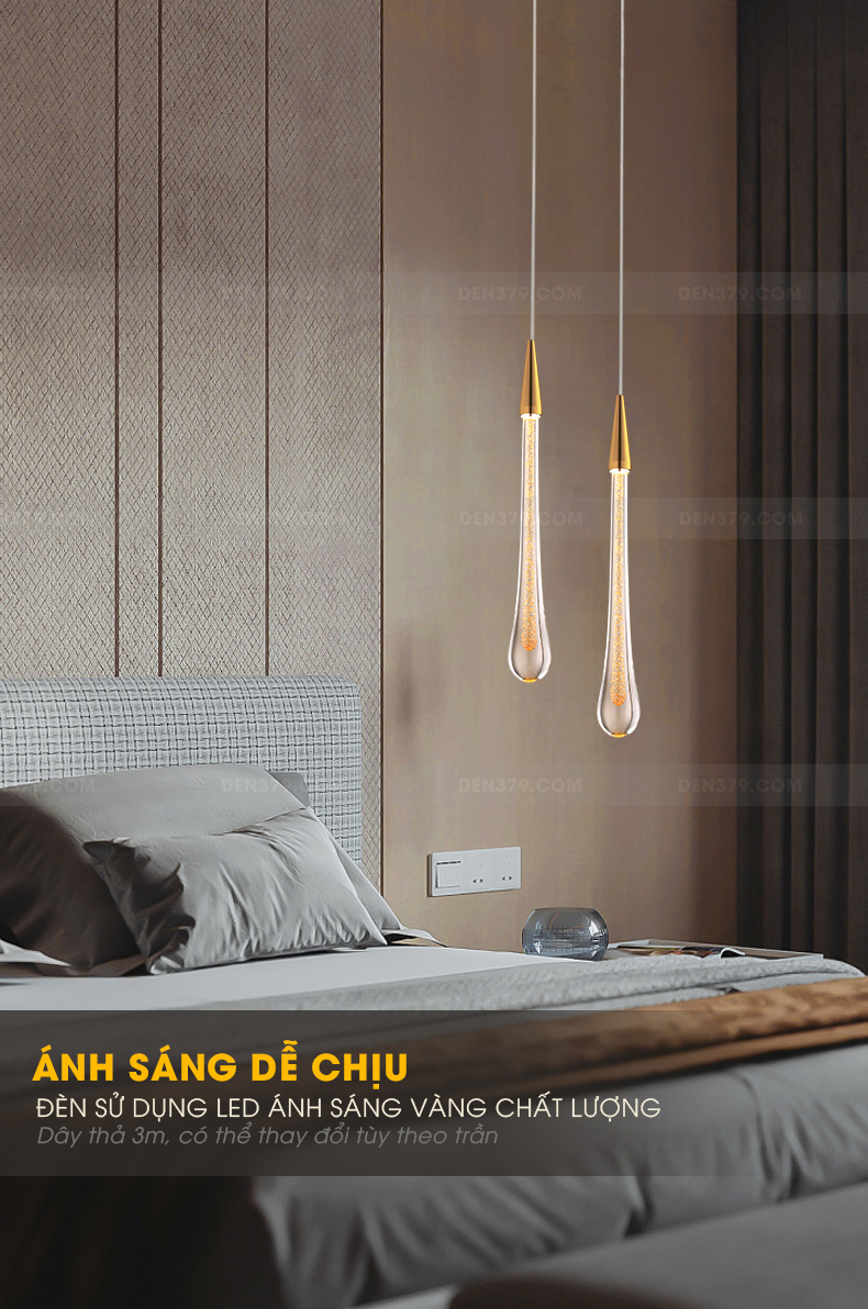 Đèn thả trang trí giọt nước pha lê cao cấp D3202