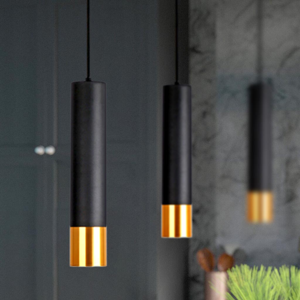 Đèn thả Ống bơ kim loại xi vàng cao cấp LTCN122