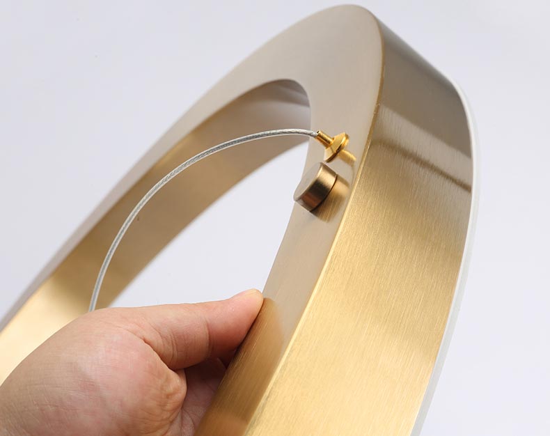 Đèn thả trang trí hiện đại Vòng tròn kim loại xi vàng bóng LT-827