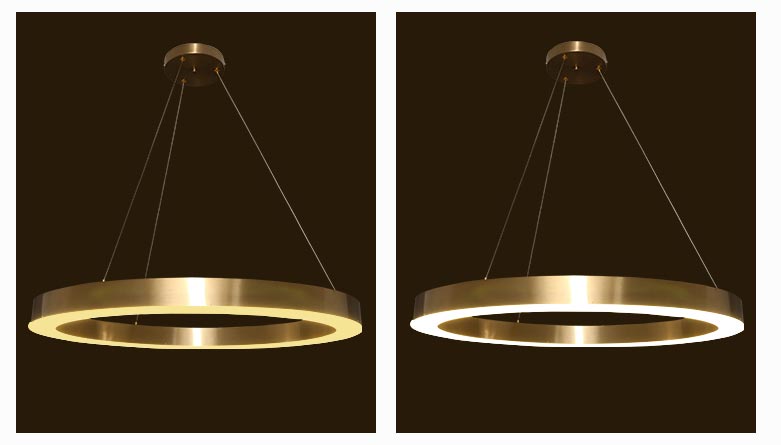 Đèn thả trang trí hiện đại Vòng tròn kim loại xi vàng bóng LT-827