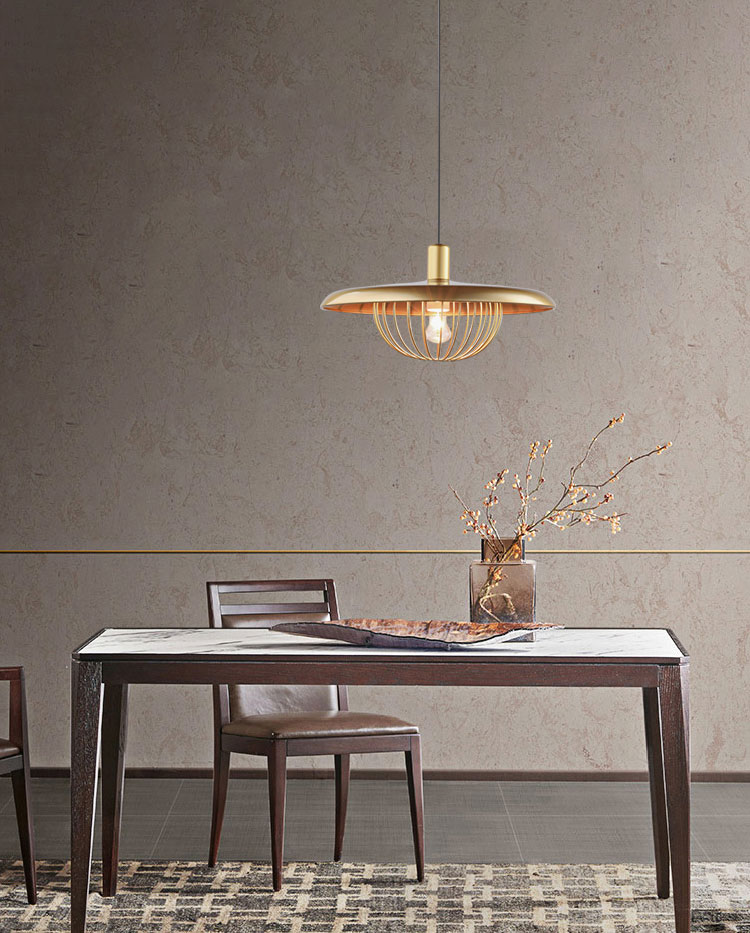 Đèn thả chụp nón vàng khung lưới D3205