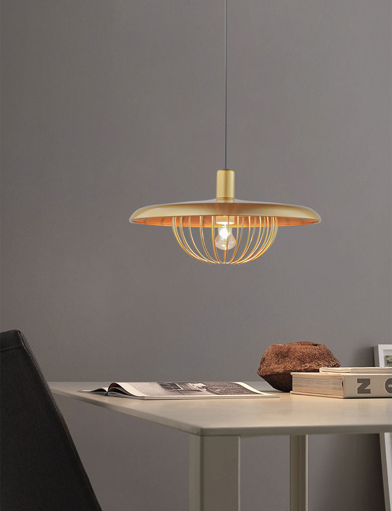 Đèn thả chụp nón vàng khung lưới D3205