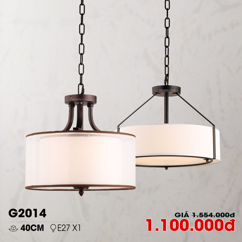 Đèn thả trang trí chụp vải G2014