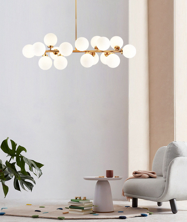 Đèn thả trang trí thủy tinh 16 bóng hiện đại