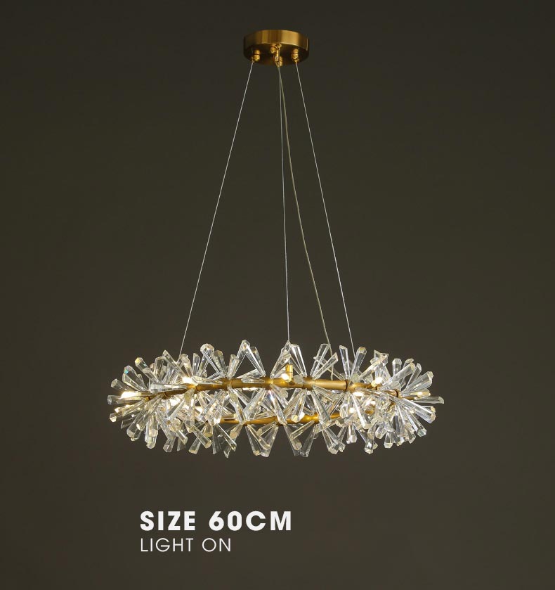 Đèn chùm vòng tròn pha lê Nguyệt Quế AU1500