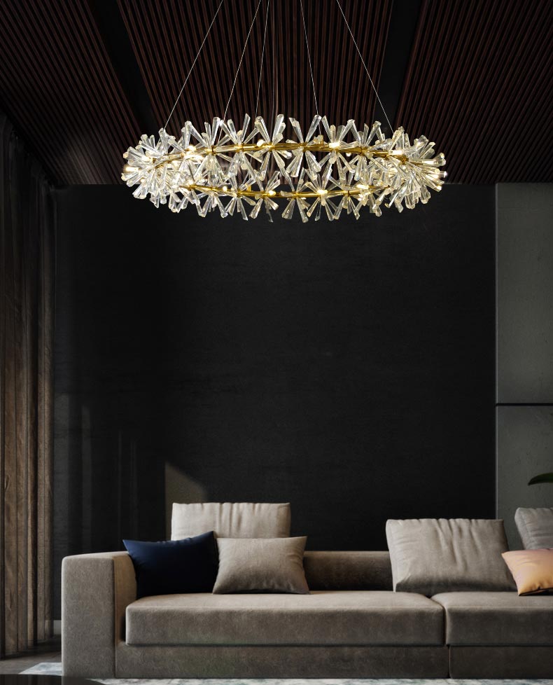 Đèn chùm vòng tròn pha lê Nguyệt Quế AU1500