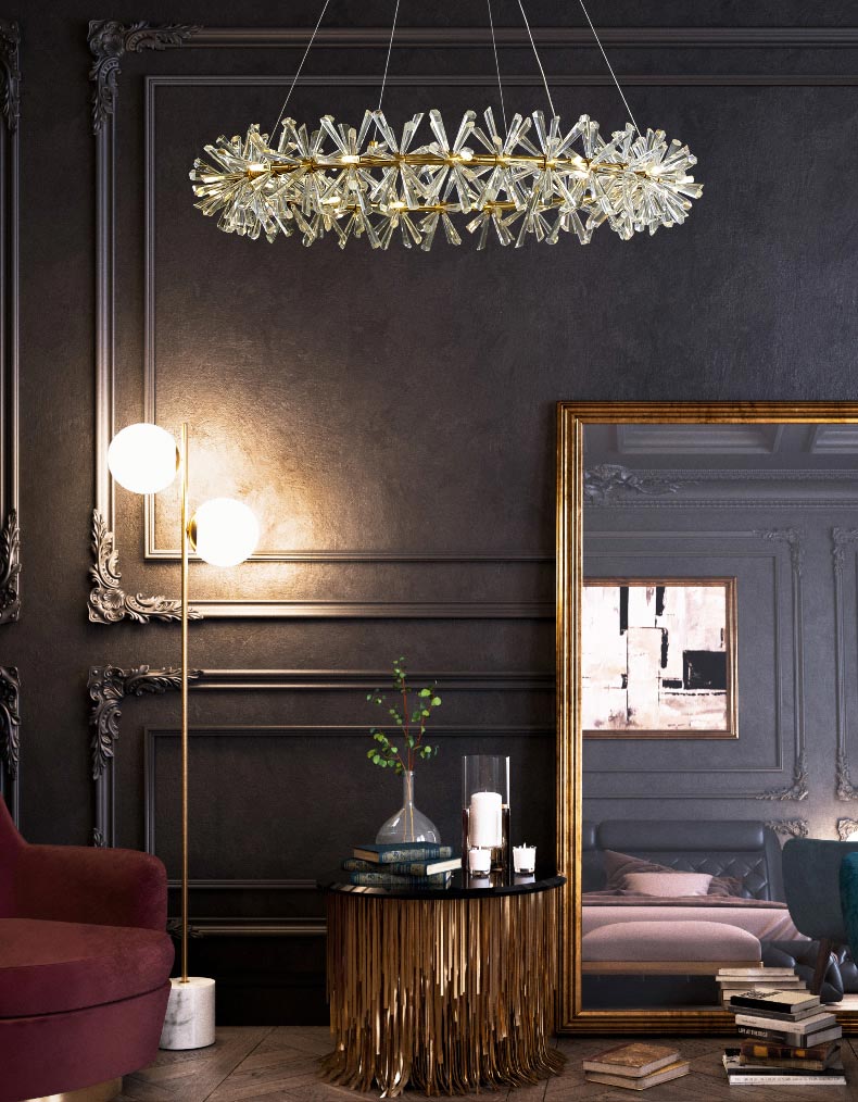 Đèn chùm vòng tròn pha lê Nguyệt Quế AU1500