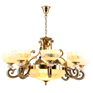 ĐÈN CHÙM ĐỒNG ĐÁ NGỌC CAO CẤP