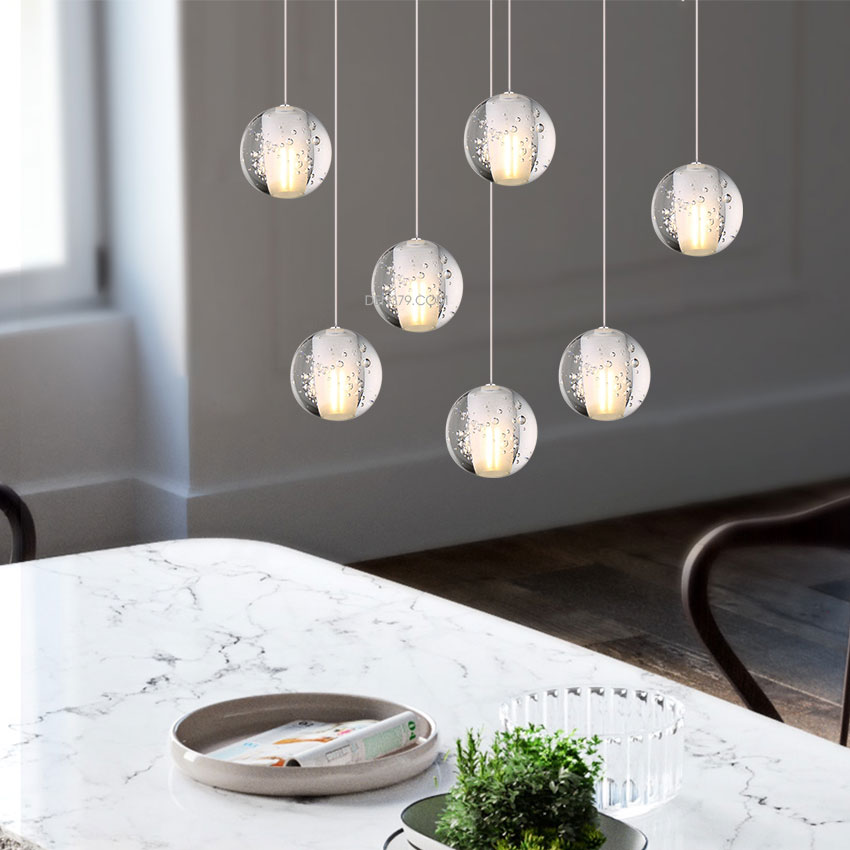 Đèn thả trang trí thủy tinh giọt nước hiện đại T2002