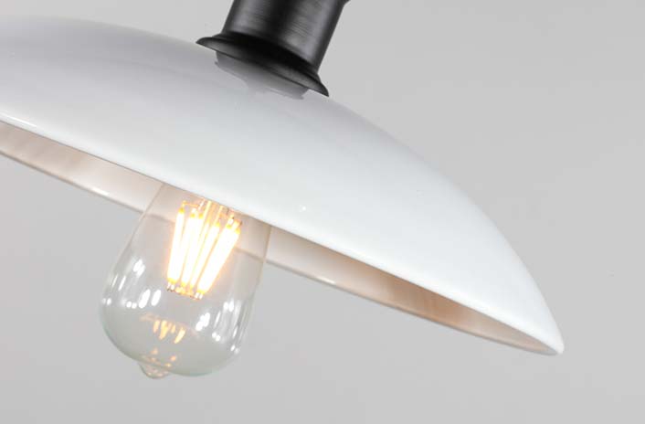 Đèn thả trang trí bàn ăn nhôm chao nón THCN 18D-18 (đen, trắng)