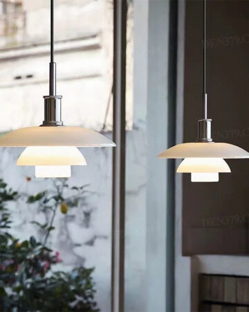 Đèn thả trang trí hoa sen trắng cách điệu the white lotus 64155