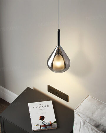 Đèn thả thủy tinh cao cấp uốn cong kiểu giọt nước 64345