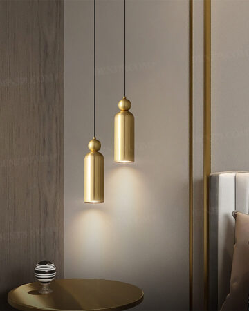 Đèn thả ống đồng thau đen vàng phong cách hiện đại 64359