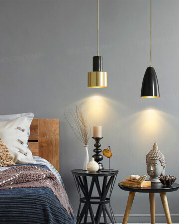 Đèn thả ống hợp kim đen vàng phong cách hiện đại 64348