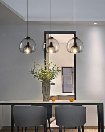 Đèn thả thủy tinh đen mờ hiện đại 64342