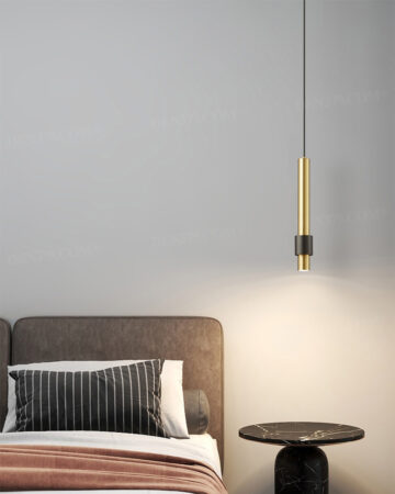 Đèn thả ống rọi đen vàng trang trí phòng ngủ, phòng khách, khách sạn 66597