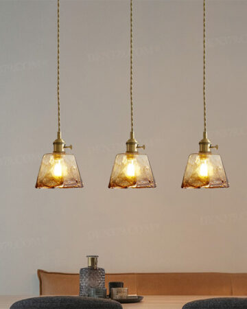 Đèn thả trần bằng thuỷ tinh nâu kiểu hiện đại 66359