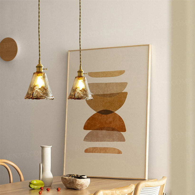 Đèn thả trần bằng thuỷ tinh nâu kiểu hiện đại 66359