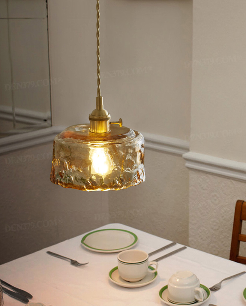 Đèn thả trần bằng thuỷ tinh nâu kiểu hiện đại 66359