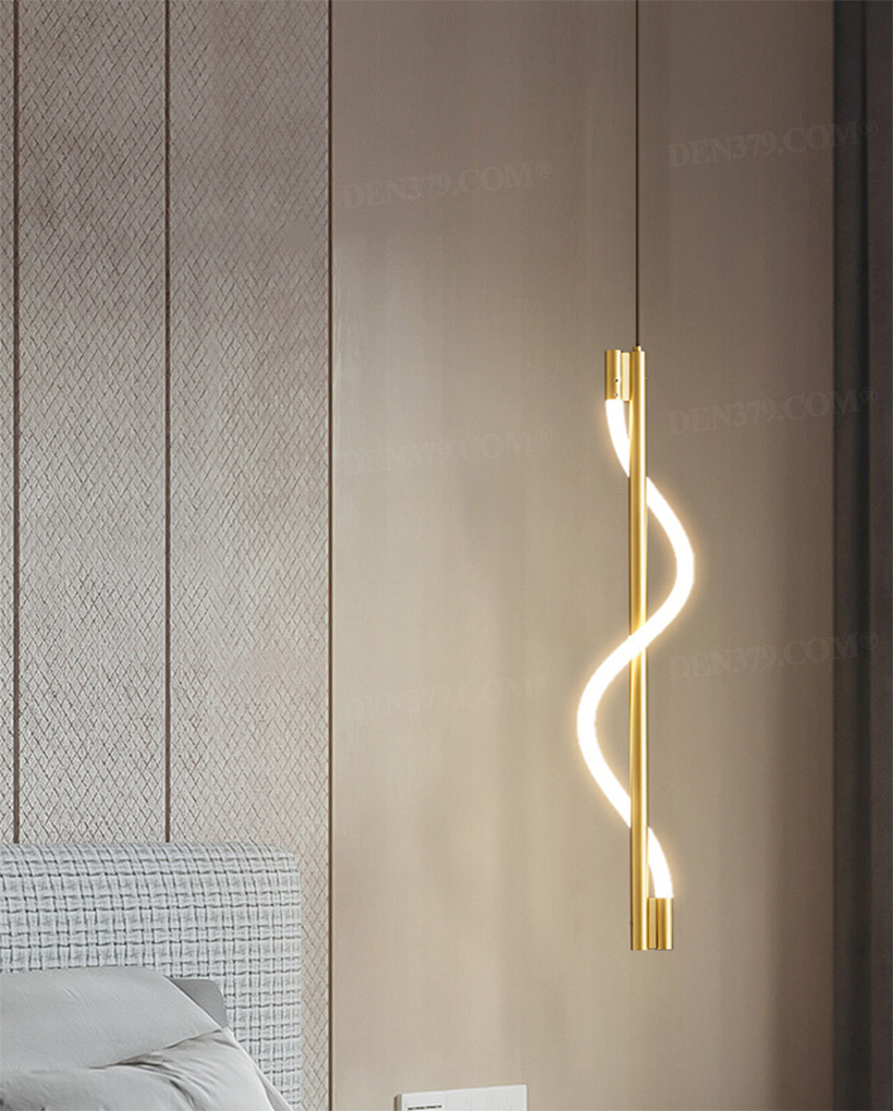 Đèn thả trần thân đồng dạng xoắn tối giản 66406