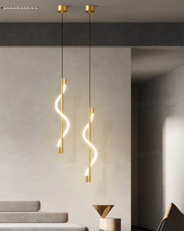 Đèn thả trần thân đồng dạng xoắn tối giản 66406