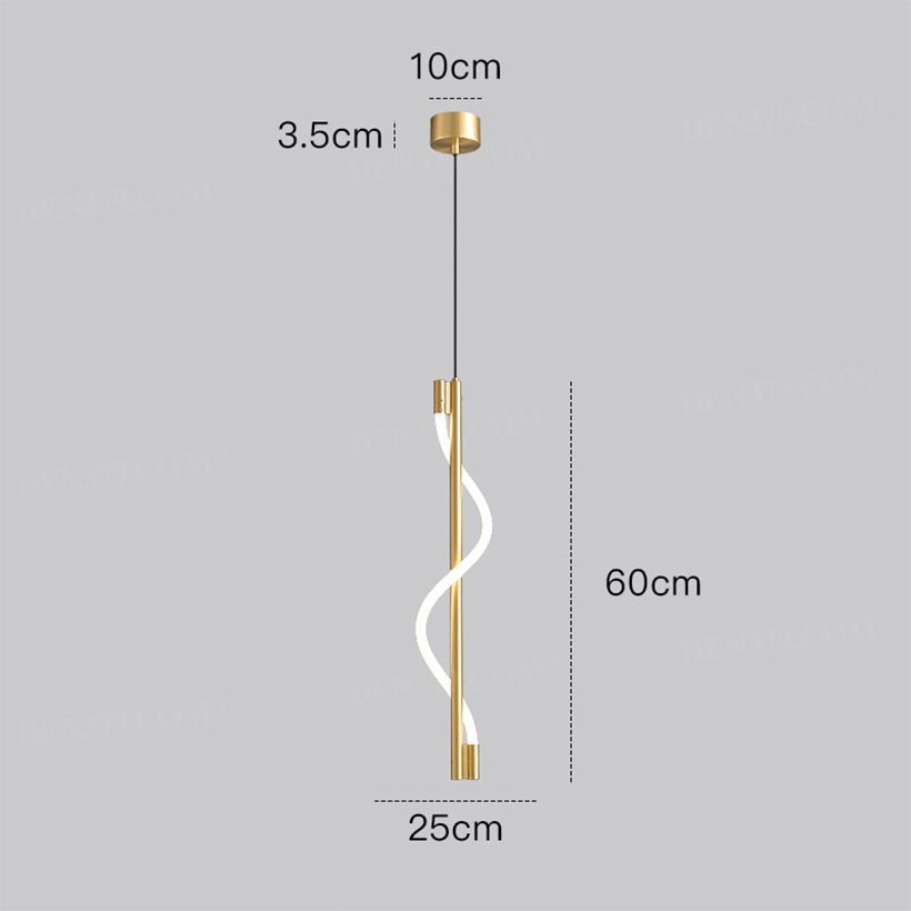 Đèn thả trần thân đồng dạng xoắn tối giản 66406