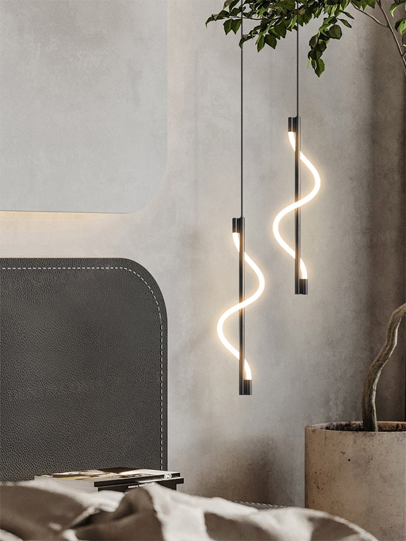 Đèn thả trần thân đồng dạng xoắn tối giản 66406