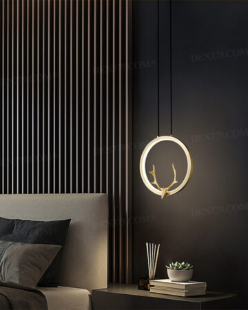 Đèn thả trần vòng tròn biểu tượng sừng hươu 66416