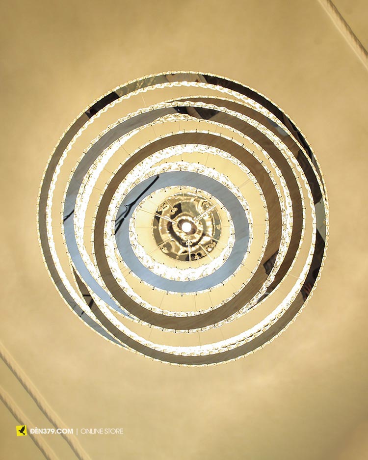 VIRGO V24396 | Đèn chùm pha lê 5 vòng cao cấp