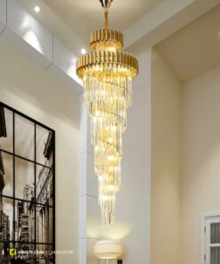 Đèn thả pha lê thông tầng phòng khách, cầu thang VIRGO V24395