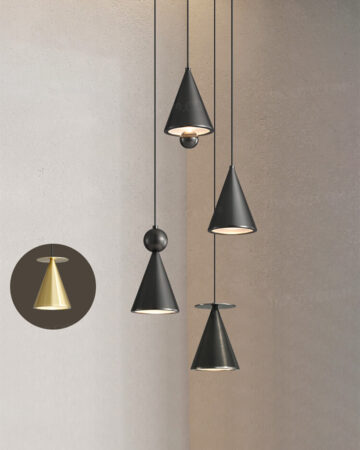 Đèn thả trần hình nón bằng đồng sang trọng 66514