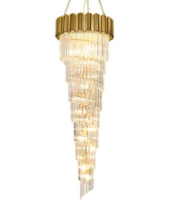 Đèn thả pha lê thông tầng phòng khách, cầu thang VIRGO V24354