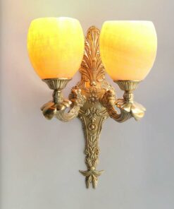 Đèn tường đồng chao đá cổ điển MB9217/2