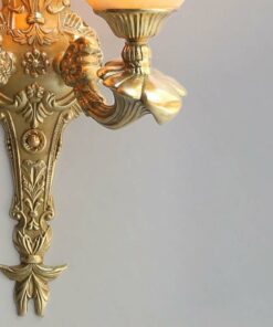 Đèn tường đồng chao đá cổ điển MB9217/2