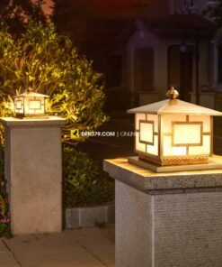 Đèn trụ cổng ngoài trời bằng đồng TD02/2