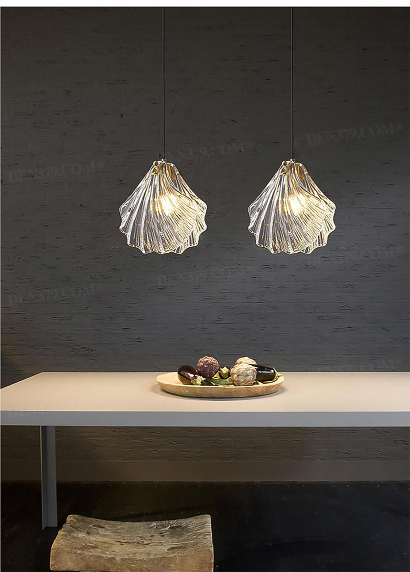 Đèn thả đầu giường decor vỏ sò thủy tinh 64705
