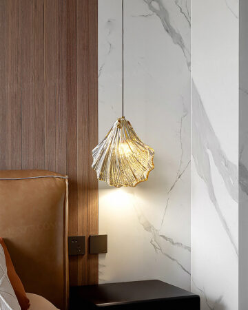 Đèn thả đầu giường decor vỏ sò thủy tinh 64705