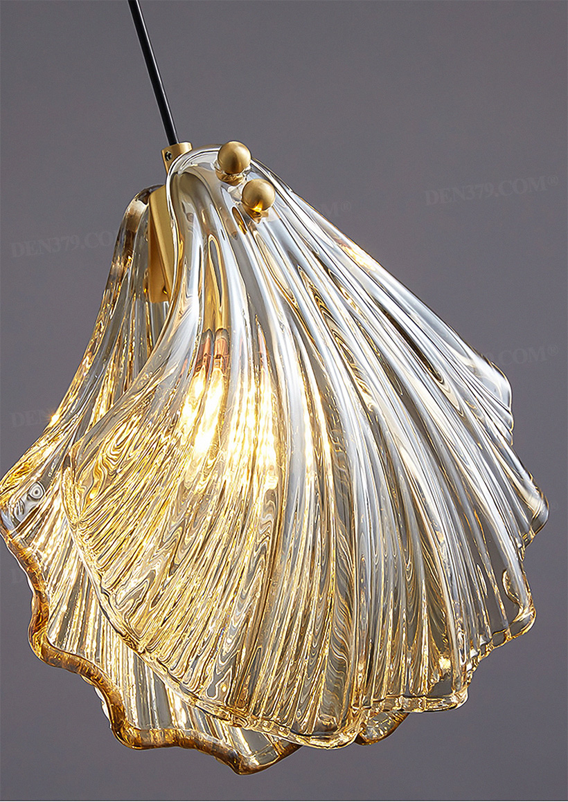 Đèn thả đầu giường decor vỏ sò thủy tinh 64705