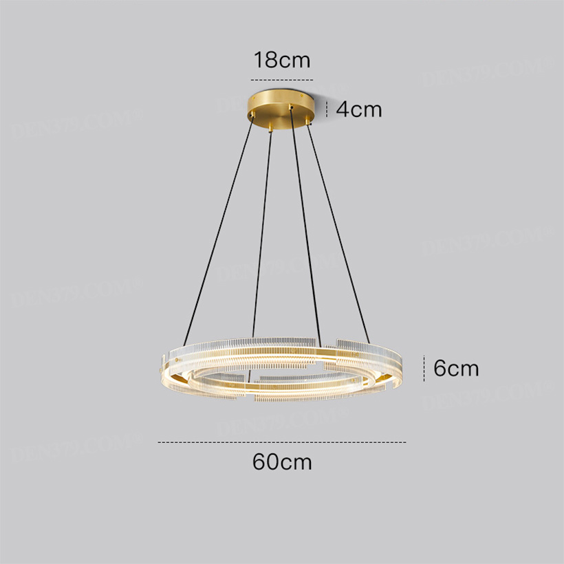 Đèn thả thủy tinh vòng tròn phong cách tối giản 66687