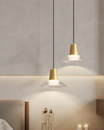 Đèn thả thủy tinh hình nón phong cách tối giản 66890