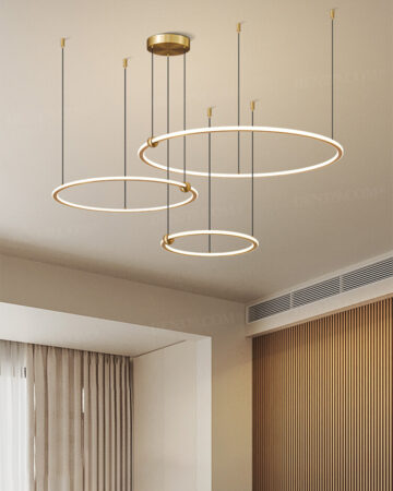 Đèn thả LED vòng tròn đồng cao cấp dây điều chỉnh độ dài 66924
