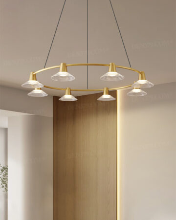 Đèn chùm vòng tròn chao thủy tinh nón trang trí phòng khách, phòng ngủ, bàn ăn 66769