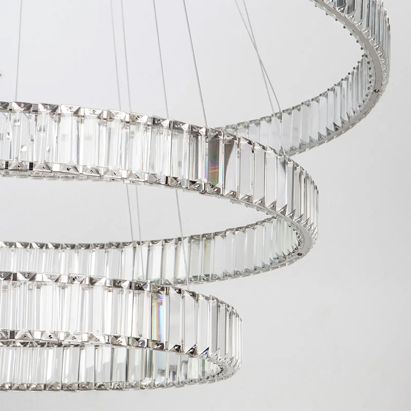 Đèn thả 3 vòng tròn pha lê cao cấp 82495