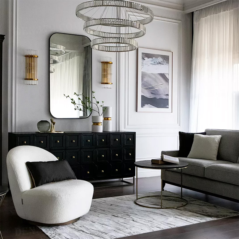 Đèn thả 3 vòng tròn pha lê cao cấp 82495