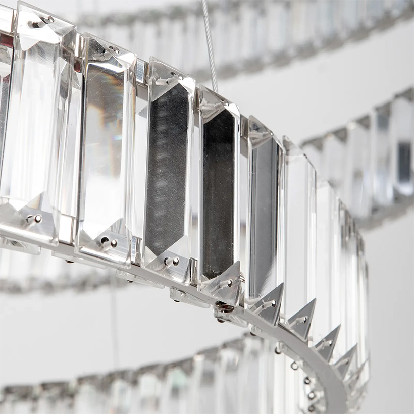 Đèn thả 3 vòng tròn pha lê cao cấp 82495